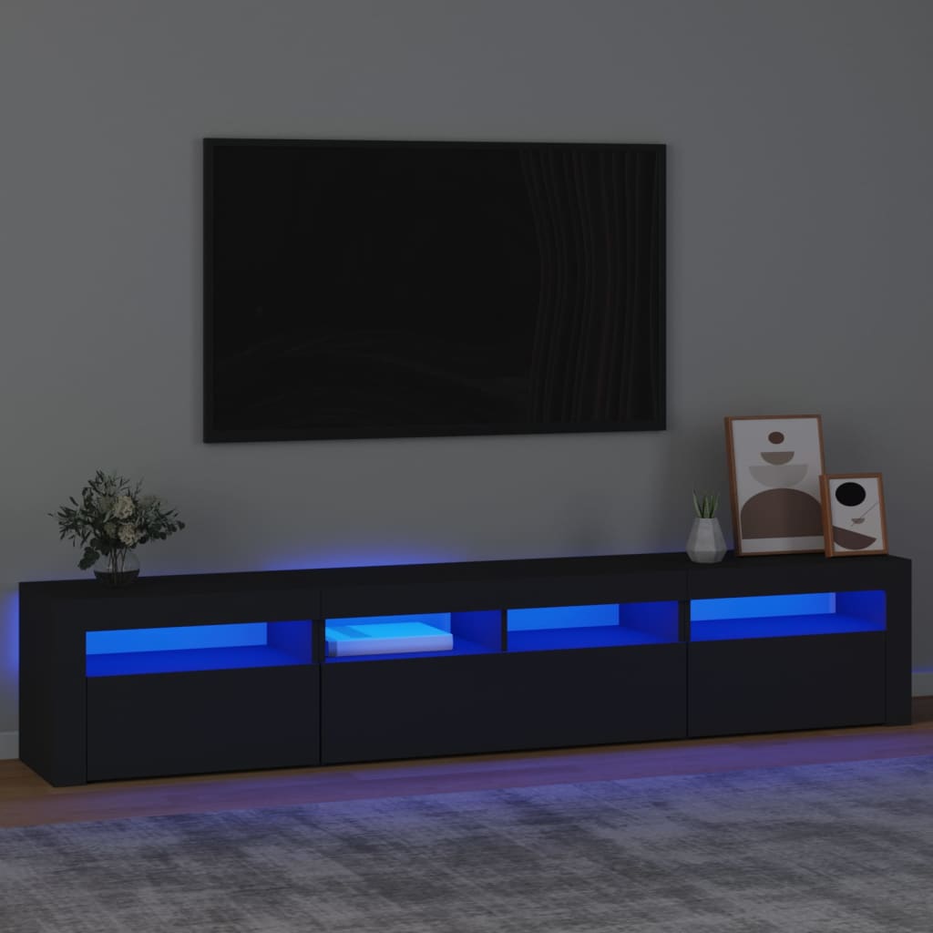 Έπιπλο Τηλεόρασης με LED Μαύρο 210x35x40 εκ.