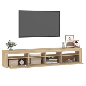 Έπιπλο Τηλεόρασης με LED Sonoma Δρυς 210x35x40 εκ.