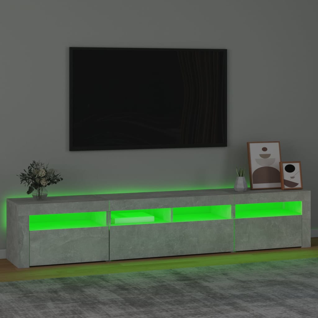 Έπιπλο Τηλεόρασης με LED Γκρι Σκυροδέματος 210x35x40 εκ. - Pakobazaar