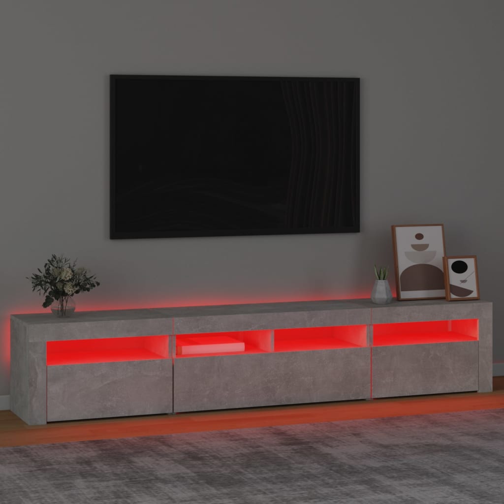 Έπιπλο Τηλεόρασης με LED Γκρι Σκυροδέματος 210x35x40 εκ. - Pakobazaar