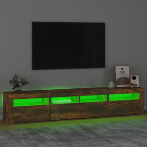 Έπιπλο Τηλεόρασης με LED Καπνιστή Δρυς 210x35x40 εκ.