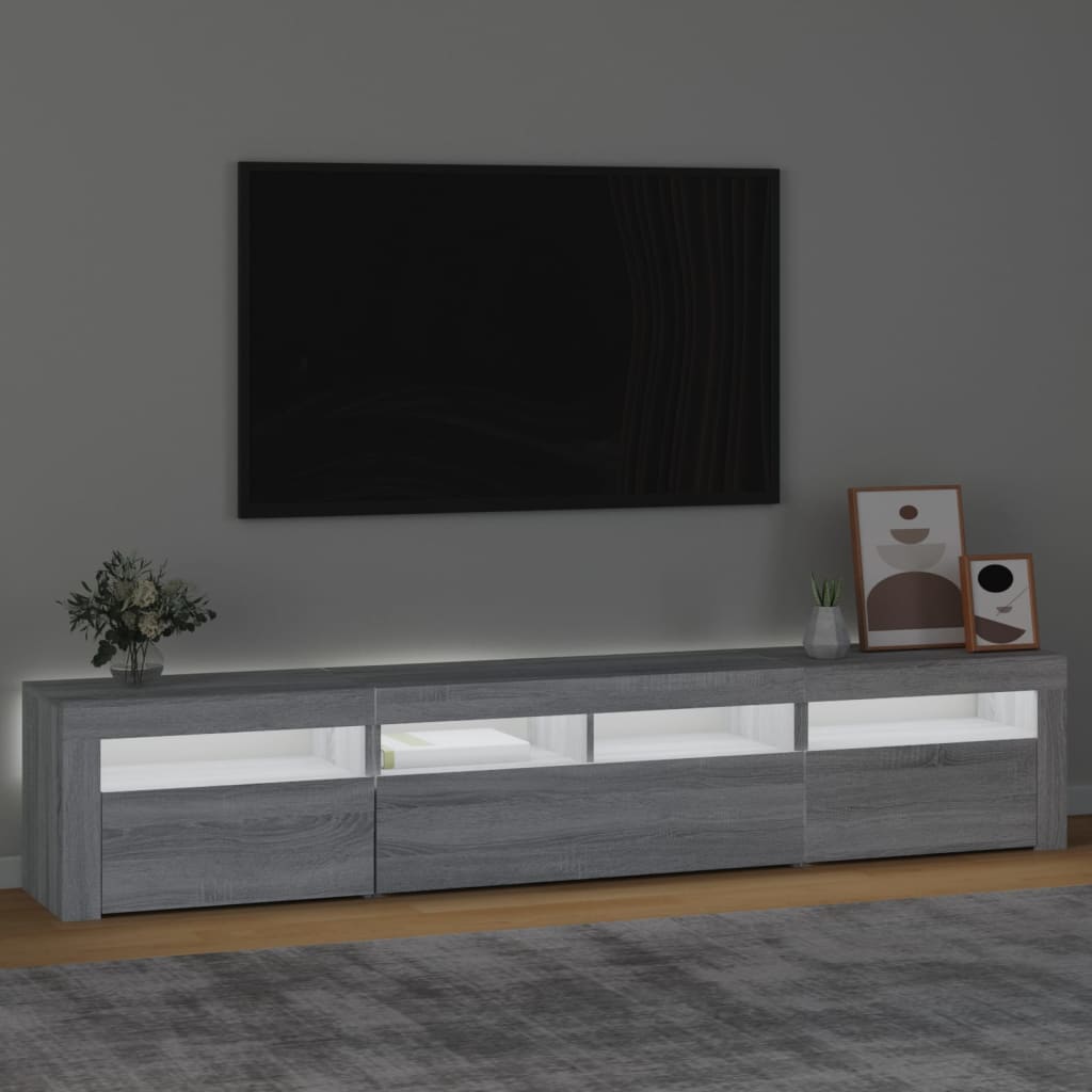 Έπιπλο Τηλεόρασης με LED Γκρι Sonoma 210 x 35 x 40 εκ. - Pakobazaar