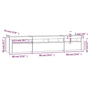 Έπιπλο Τηλεόρασης με LED Γκρι Sonoma 210 x 35 x 40 εκ. - Pakobazaar