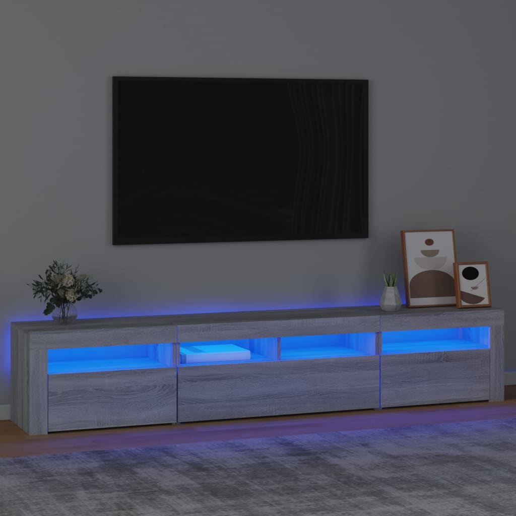 Έπιπλο Τηλεόρασης με LED Γκρι Sonoma 210 x 35 x 40 εκ. - Pakobazaar
