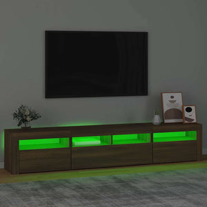 Έπιπλο Τηλεόρασης με LED Καφέ Δρυς 210x35x40 εκ. - Pakobazaar