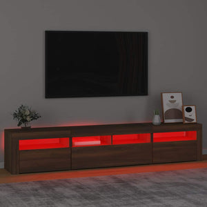 Έπιπλο Τηλεόρασης με LED Καφέ Δρυς 210x35x40 εκ. - Pakobazaar