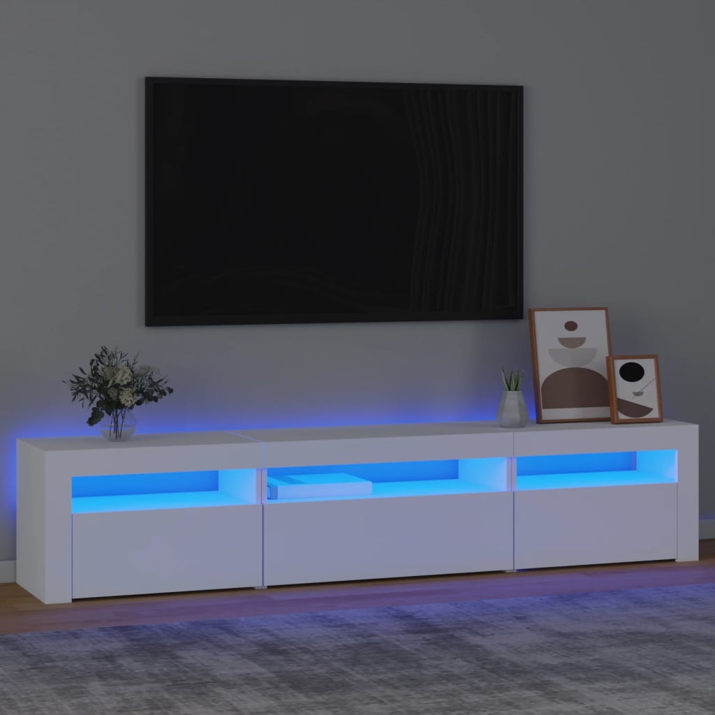 Έπιπλο Τηλεόρασης με LED Λευκό 195x35x40 εκ.