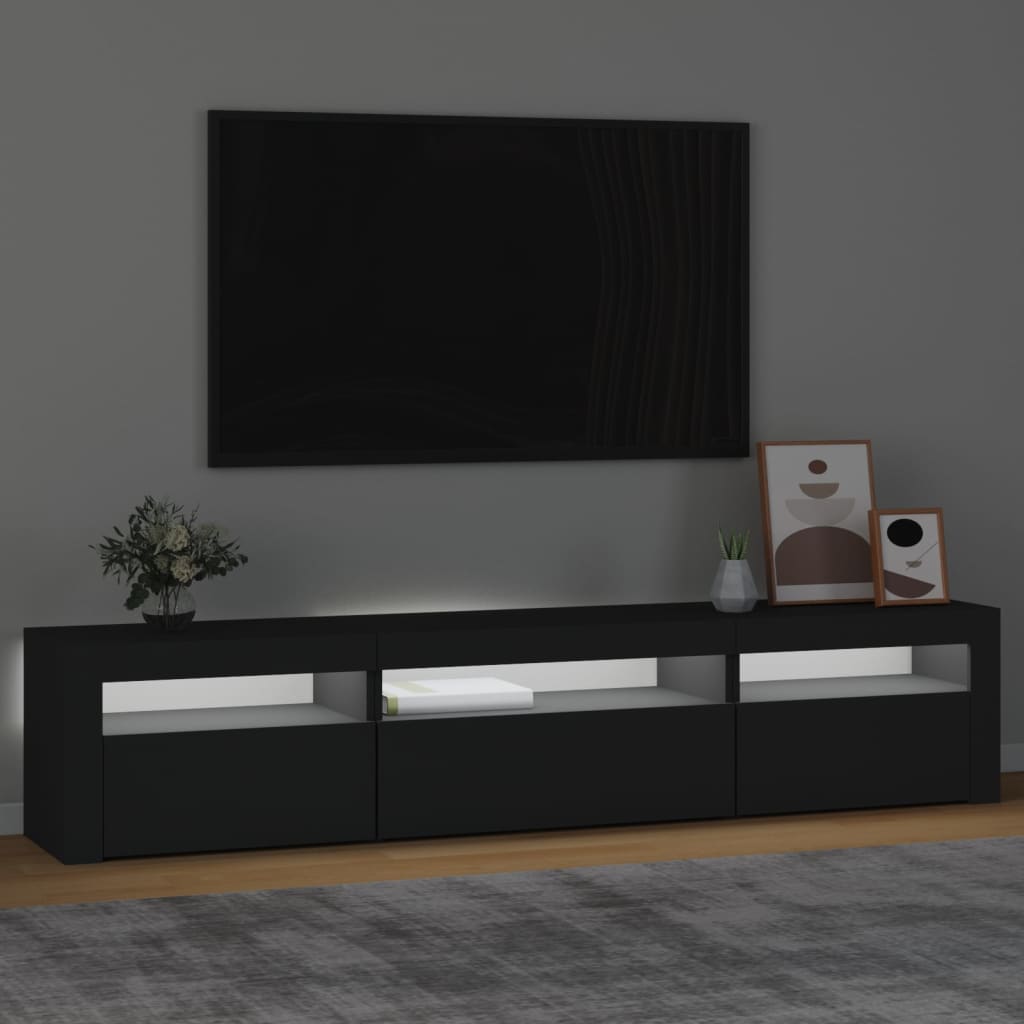 Έπιπλο Τηλεόρασης με LED Μαύρο 195x35x40 εκ.
