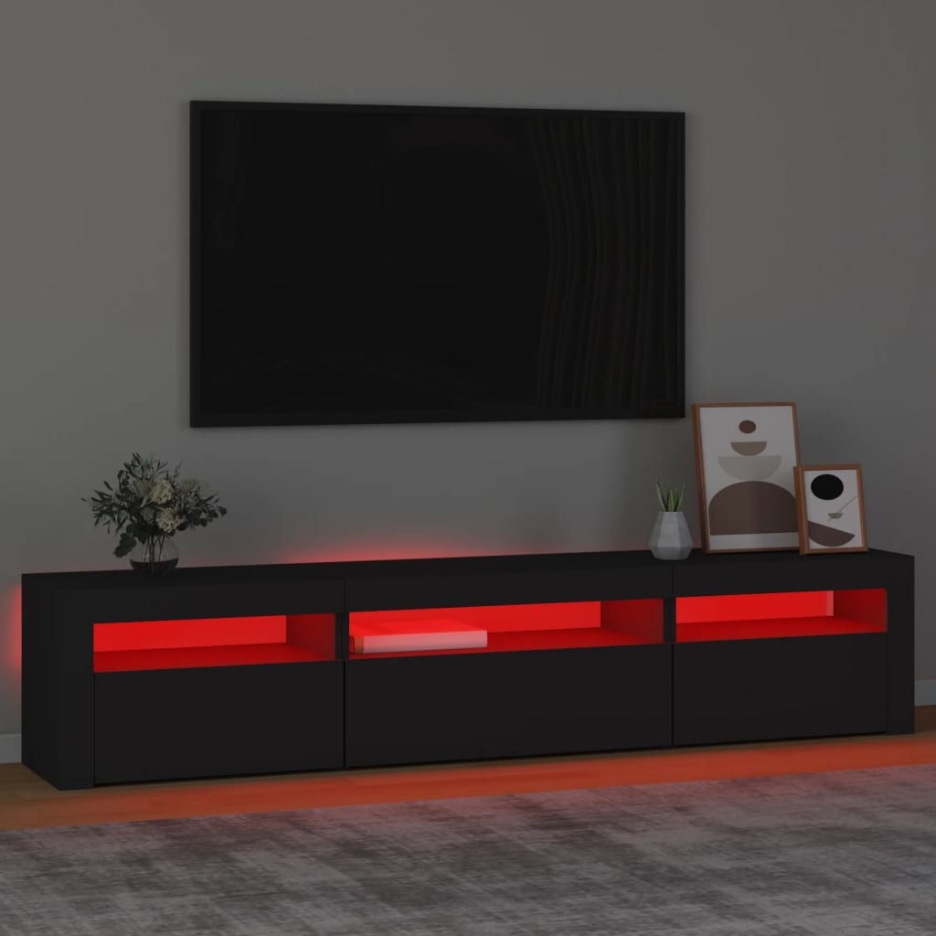Έπιπλο Τηλεόρασης με LED Μαύρο 195x35x40 εκ.