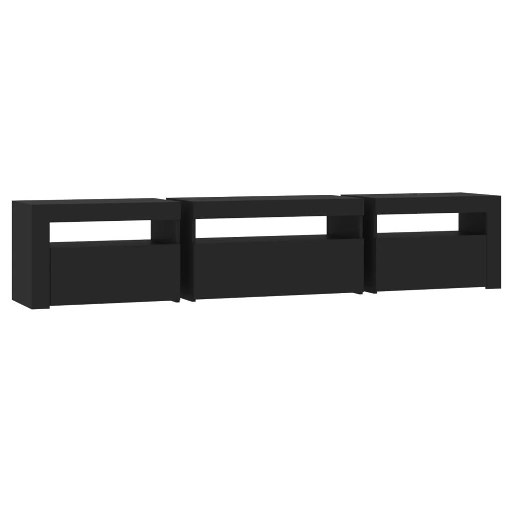 Έπιπλο Τηλεόρασης με LED Μαύρο 195x35x40 εκ.