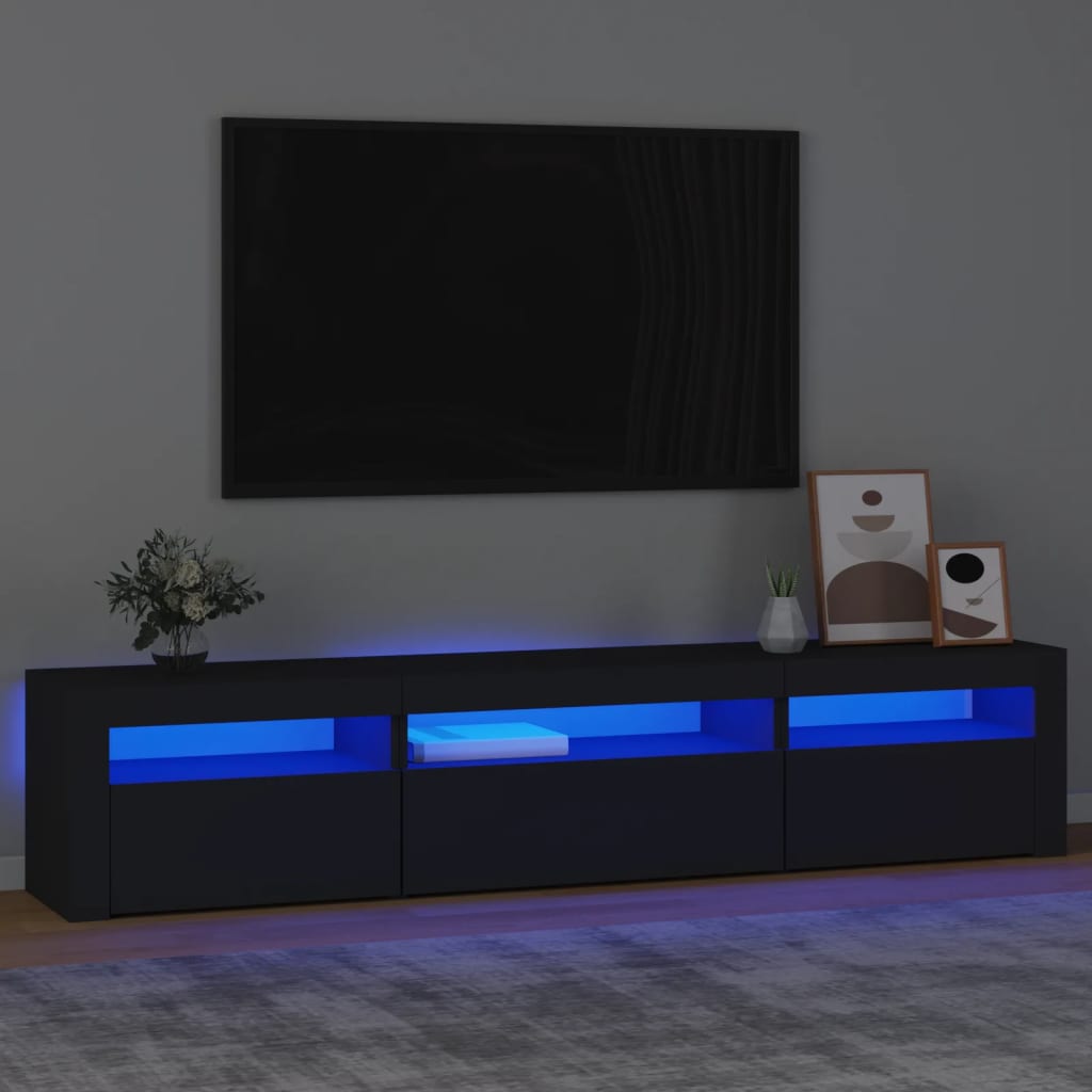 Έπιπλο Τηλεόρασης με LED Μαύρο 195x35x40 εκ.