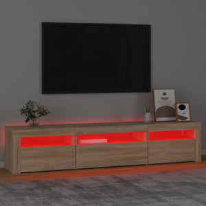 Έπιπλο Τηλεόρασης με LED Sonoma Δρυς 195x35x40 εκ.