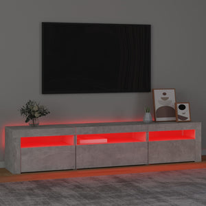 Έπιπλο Τηλεόρασης με LED Γκρι Σκυροδέματος 195x35x40 εκ. - Pakobazaar