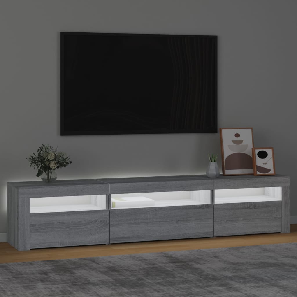 Έπιπλο Τηλεόρασης με LED Γκρι Sonoma 195x35x40 εκ. - Pakobazaar