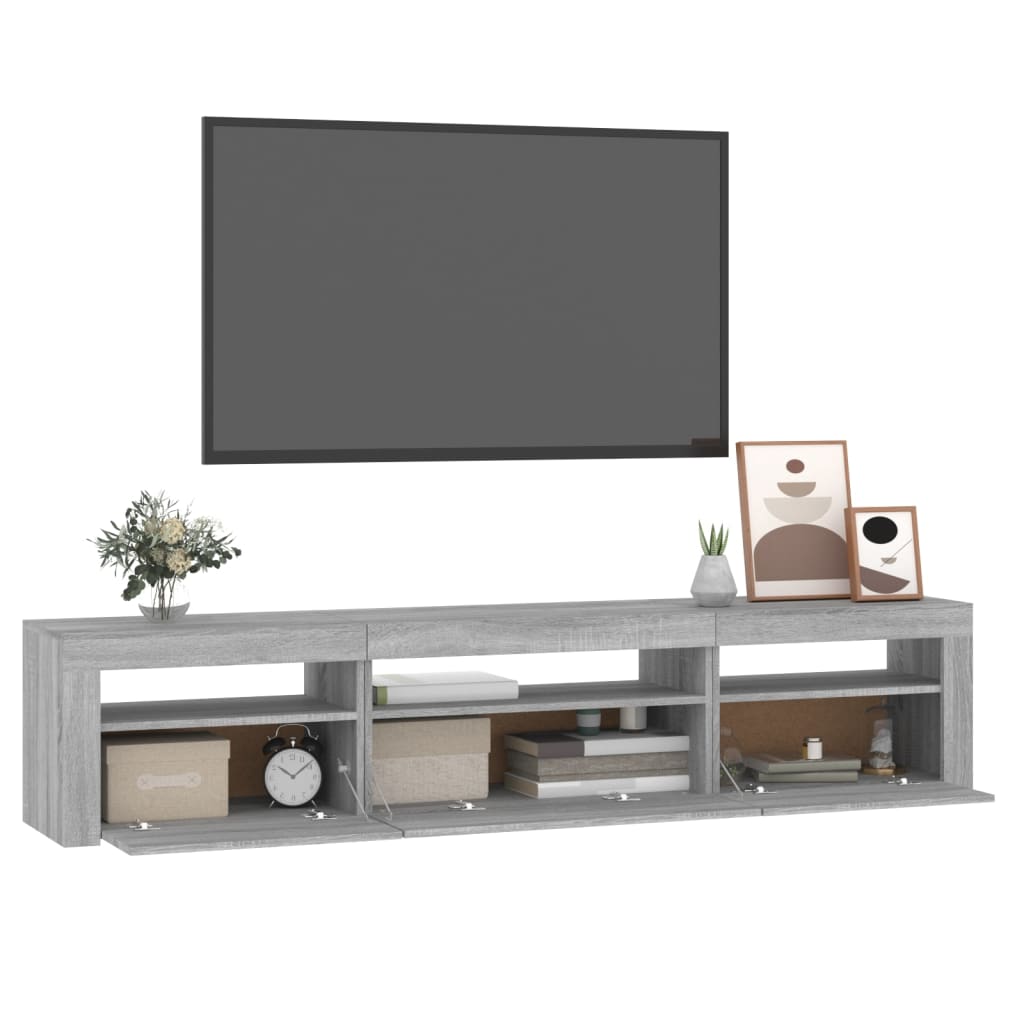 Έπιπλο Τηλεόρασης με LED Γκρι Sonoma 195x35x40 εκ. - Pakobazaar