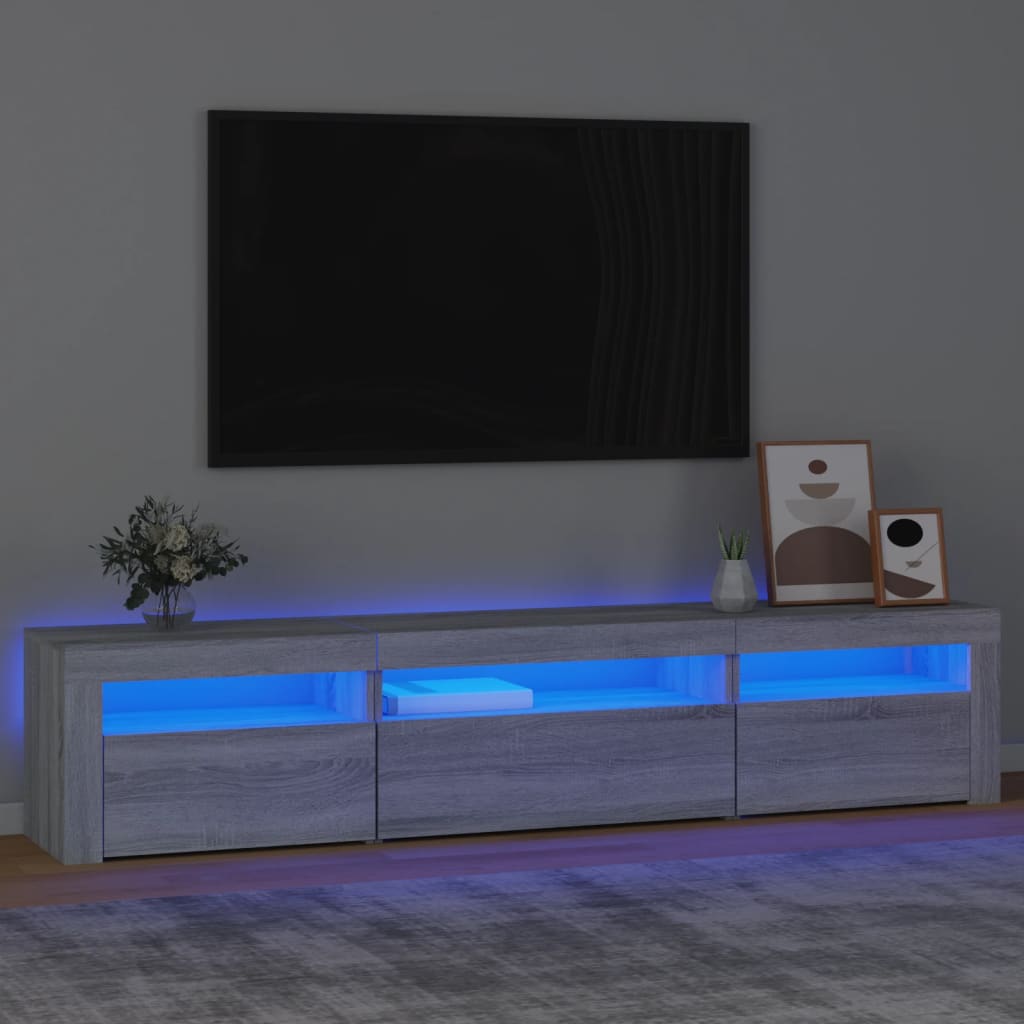 Έπιπλο Τηλεόρασης με LED Γκρι Sonoma 195x35x40 εκ. - Pakobazaar