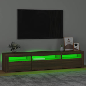 Έπιπλο Τηλεόρασης με LED Καφέ Δρυς 195x35x40 εκ. - Pakobazaar