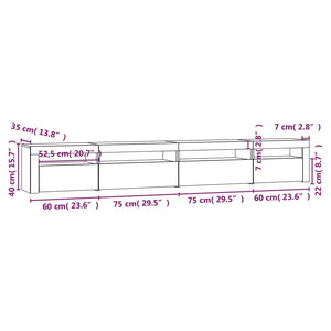 Έπιπλο Τηλεόρασης με LED Sonoma Δρυς 270x35x40 εκ. - Pakobazaar