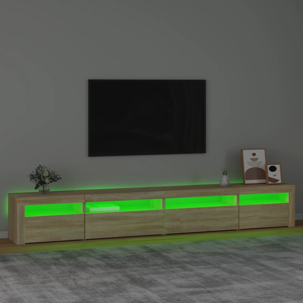 Έπιπλο Τηλεόρασης με LED Sonoma Δρυς 270x35x40 εκ. - Pakobazaar