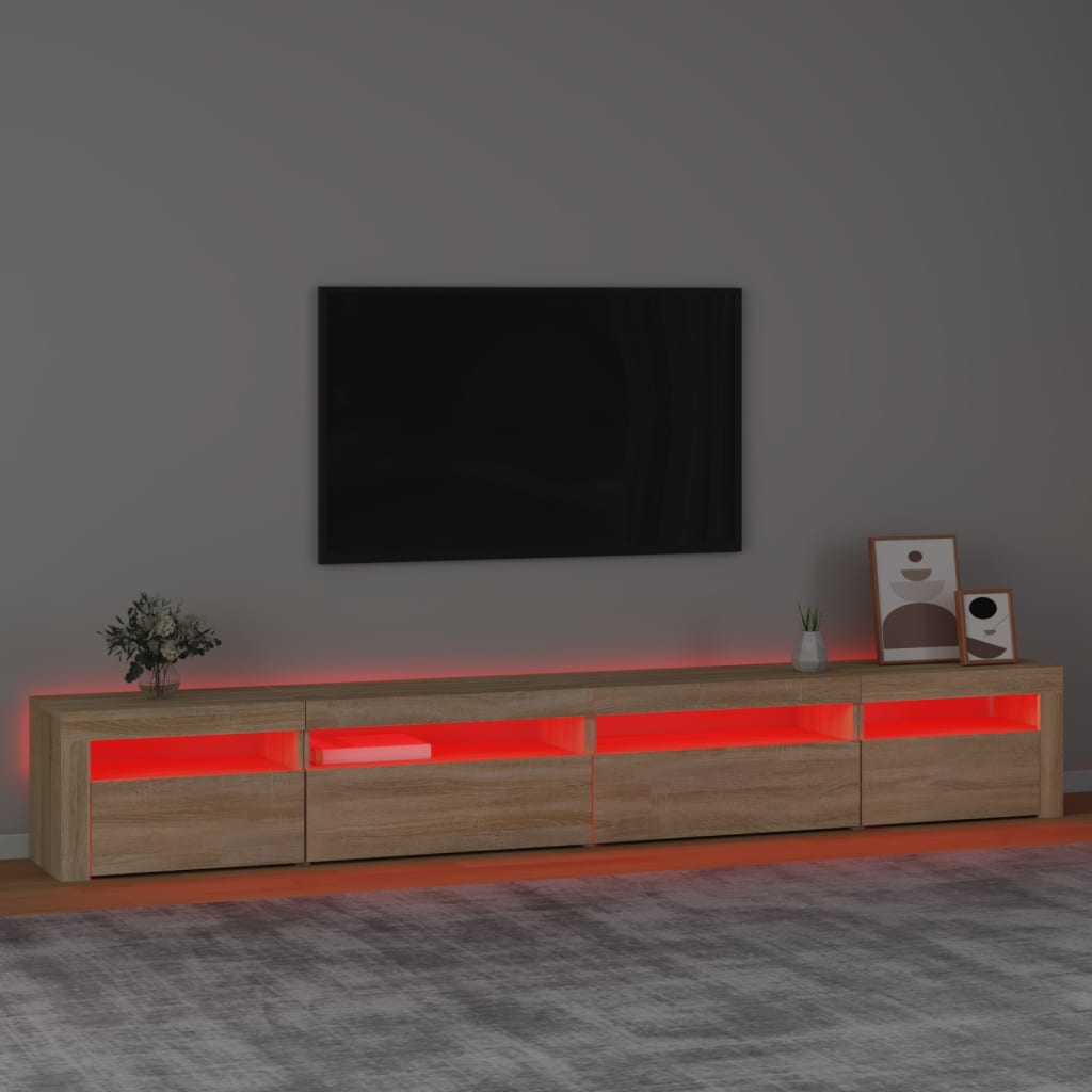 Έπιπλο Τηλεόρασης με LED Sonoma Δρυς 270x35x40 εκ. - Pakobazaar
