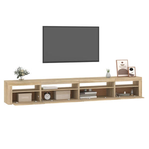 Έπιπλο Τηλεόρασης με LED Sonoma Δρυς 270x35x40 εκ. - Pakobazaar