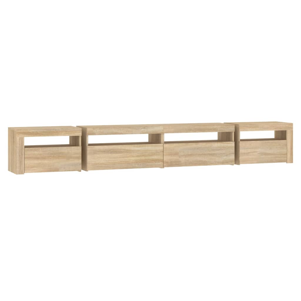 Έπιπλο Τηλεόρασης με LED Sonoma Δρυς 270x35x40 εκ. - Pakobazaar