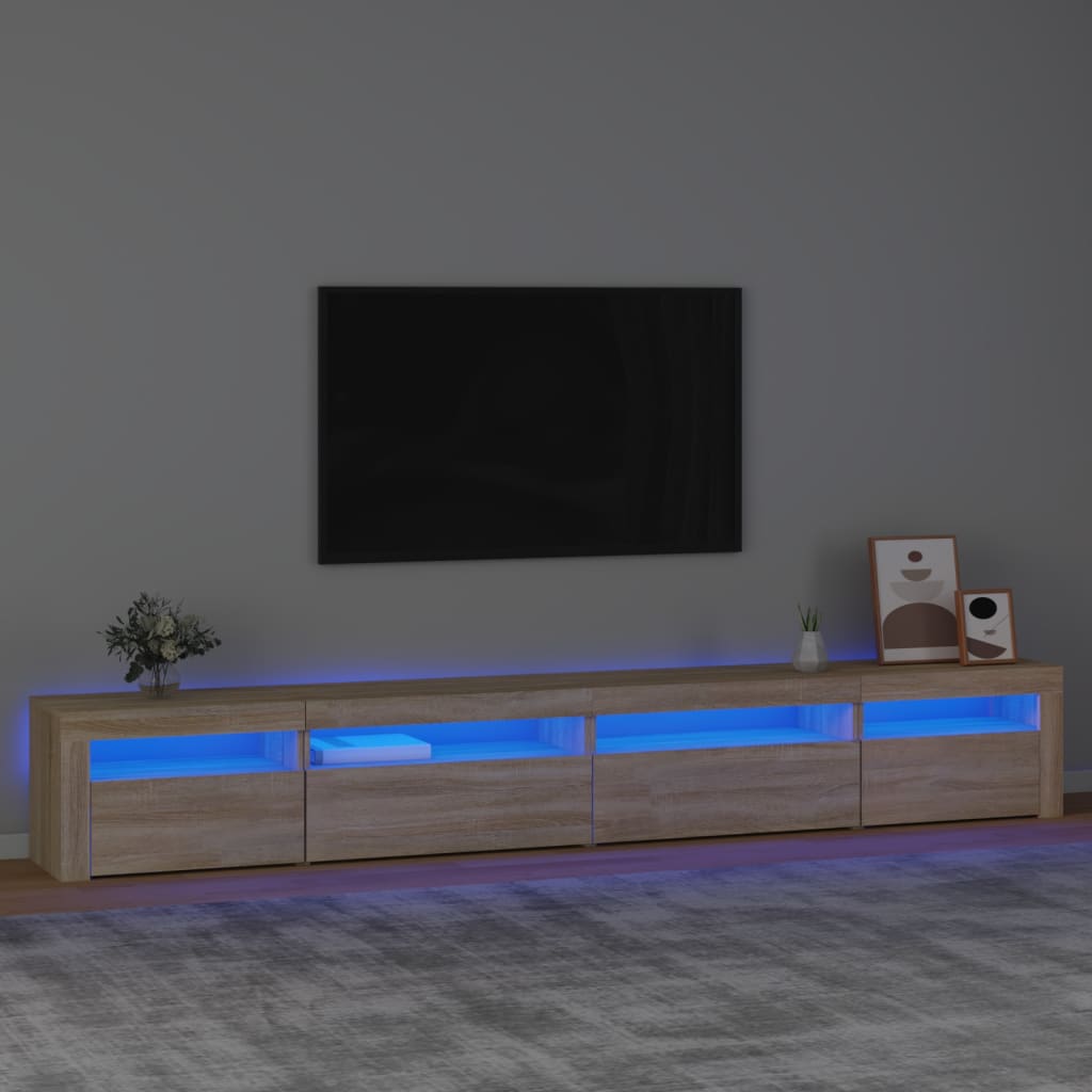 Έπιπλο Τηλεόρασης με LED Sonoma Δρυς 270x35x40 εκ. - Pakobazaar