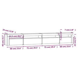 Έπιπλο Τηλεόρασης με LED Γκρι Sonoma 270x35x40 εκ. - Pakobazaar
