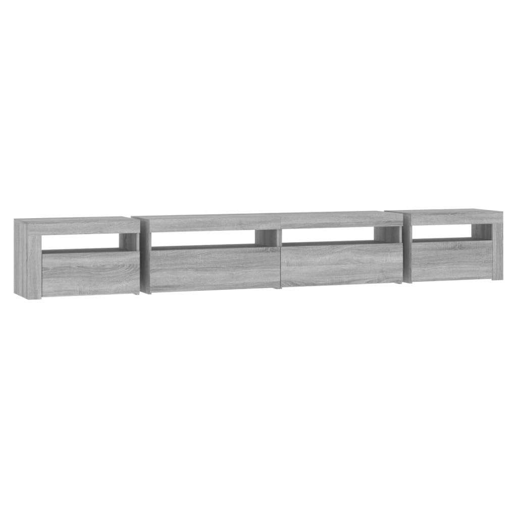 Έπιπλο Τηλεόρασης με LED Γκρι Sonoma 270x35x40 εκ. - Pakobazaar