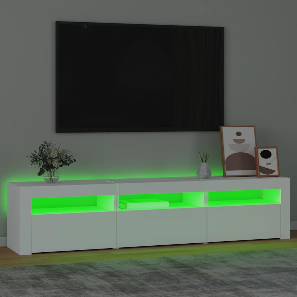 Έπιπλο Τηλεόρασης με LED Λευκό 180 x 35 x 40 εκ.