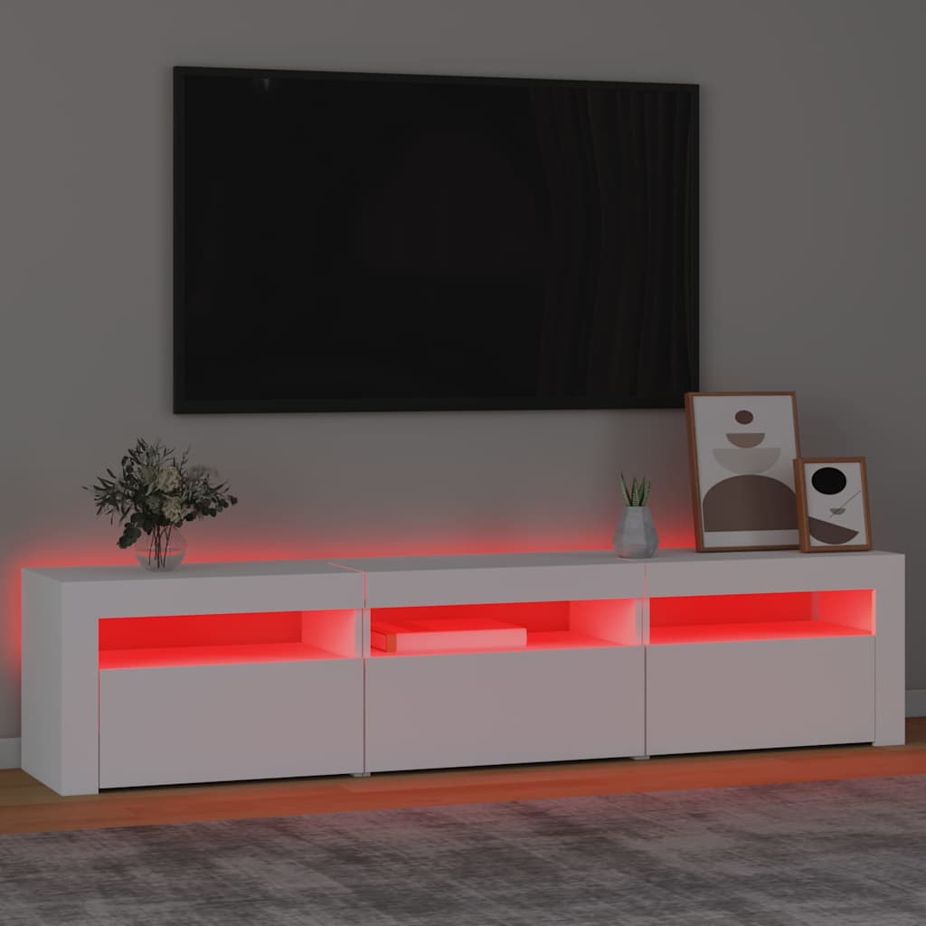 Έπιπλο Τηλεόρασης με LED Λευκό 180 x 35 x 40 εκ.