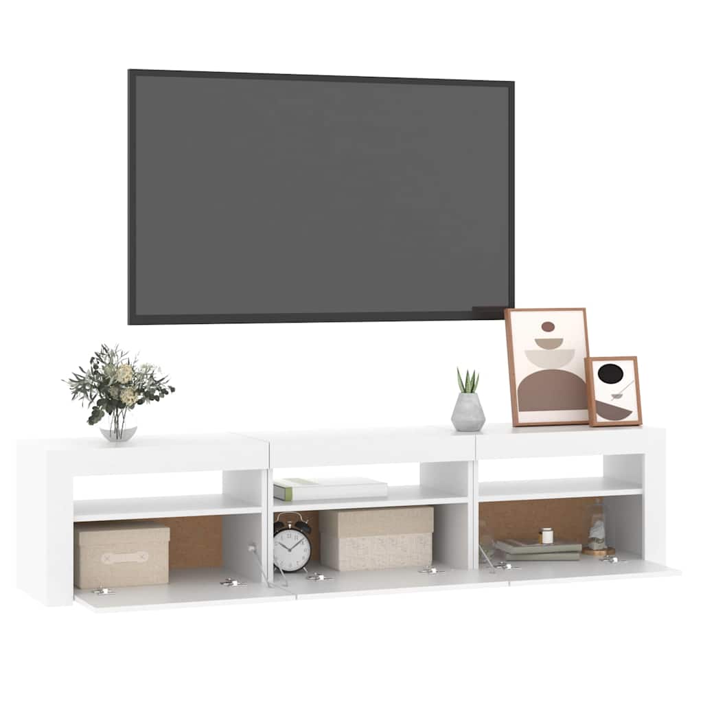 Έπιπλο Τηλεόρασης με LED Λευκό 180 x 35 x 40 εκ.