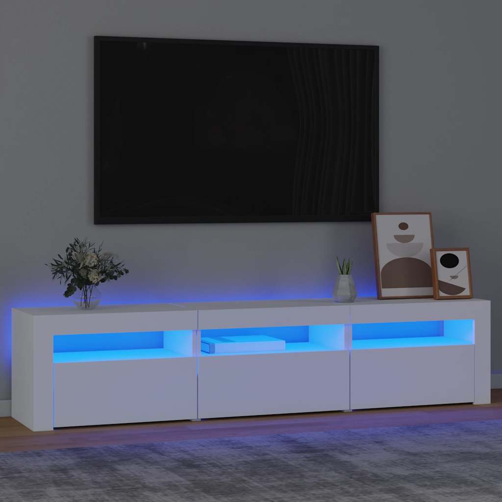 Έπιπλο Τηλεόρασης με LED Λευκό 180 x 35 x 40 εκ.