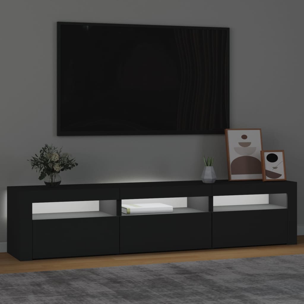Έπιπλο Τηλεόρασης με LED Μαύρο 180x35x40 εκ.