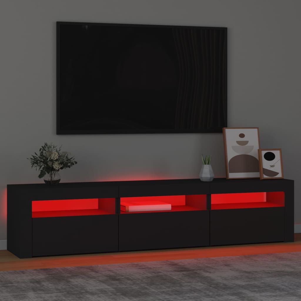 Έπιπλο Τηλεόρασης με LED Μαύρο 180x35x40 εκ.
