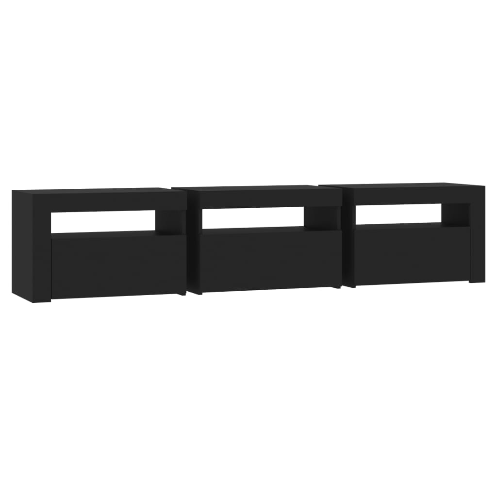 Έπιπλο Τηλεόρασης με LED Μαύρο 180x35x40 εκ.