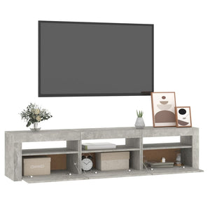 Έπιπλο Τηλεόρασης με LED Γκρι Σκυροδέματος 180x35x40 εκ. - Pakobazaar
