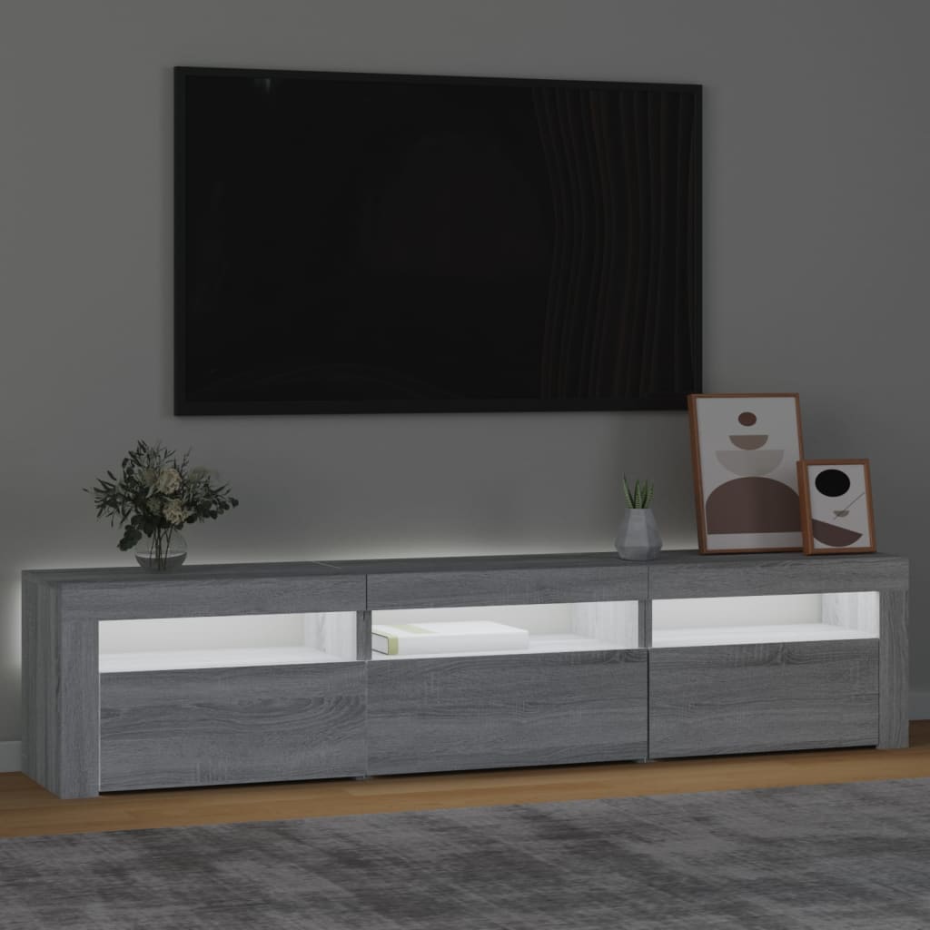 Έπιπλο Τηλεόρασης με LED Γκρι Sonoma 180x35x40 εκ. - Pakobazaar
