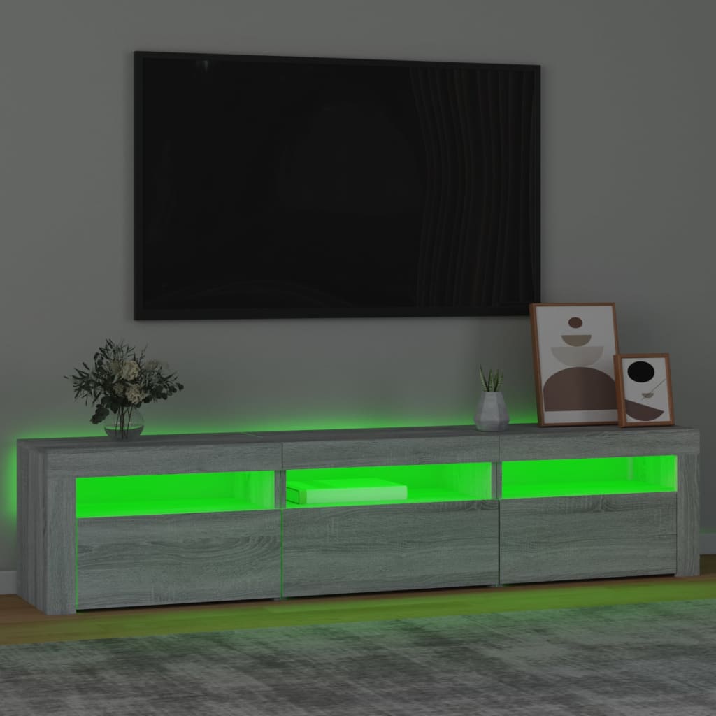Έπιπλο Τηλεόρασης με LED Γκρι Sonoma 180x35x40 εκ. - Pakobazaar