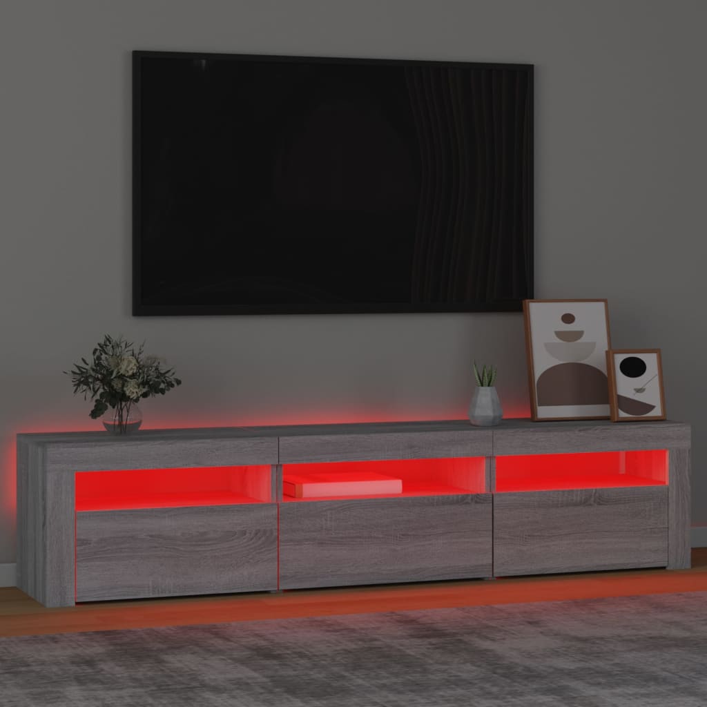 Έπιπλο Τηλεόρασης με LED Γκρι Sonoma 180x35x40 εκ. - Pakobazaar