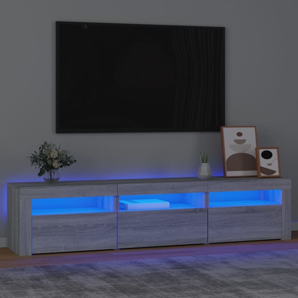 Έπιπλο Τηλεόρασης με LED Γκρι Sonoma 180x35x40 εκ. - Pakobazaar