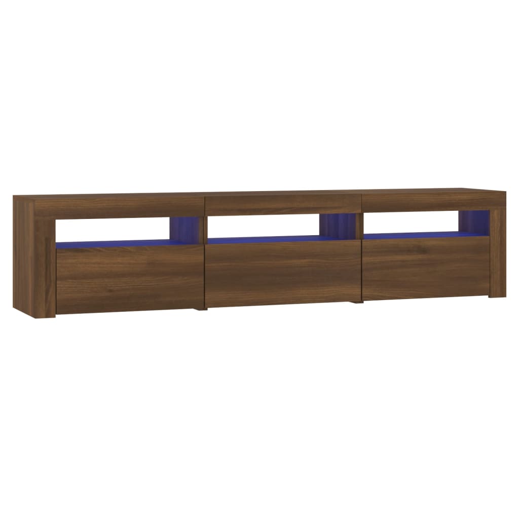 Έπιπλο Τηλεόρασης με LED Καφέ Δρυς 180x35x40 εκ.