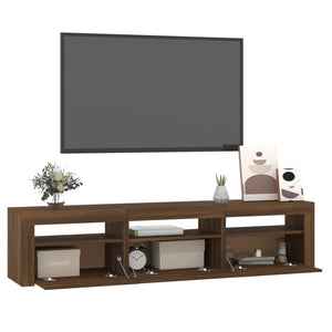 Έπιπλο Τηλεόρασης με LED Καφέ Δρυς 180x35x40 εκ.