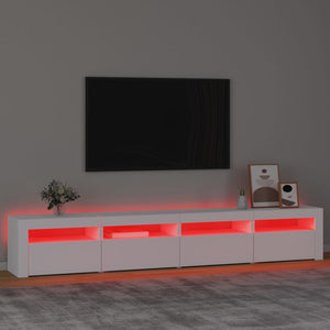 Έπιπλο Τηλεόρασης με LED Λευκό 240x35x40 εκ.