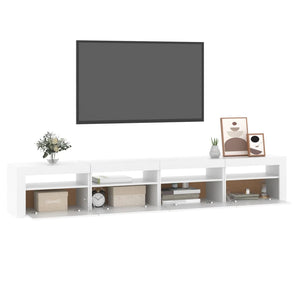 Έπιπλο Τηλεόρασης με LED Λευκό 240x35x40 εκ.