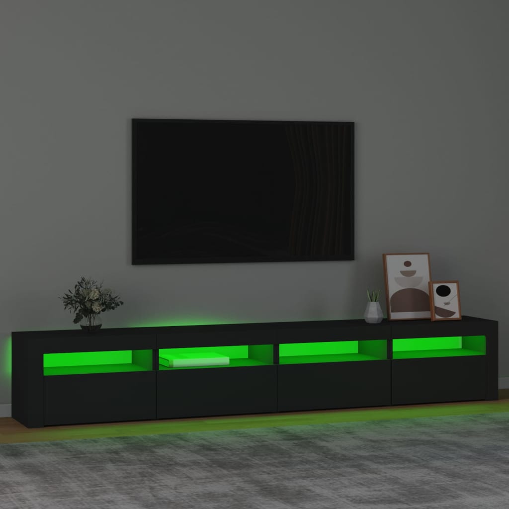 Έπιπλο Τηλεόρασης με LED Μαύρο 240x35x40 εκ. - Pakobazaar