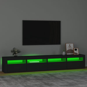 Έπιπλο Τηλεόρασης με LED Μαύρο 240x35x40 εκ. - Pakobazaar