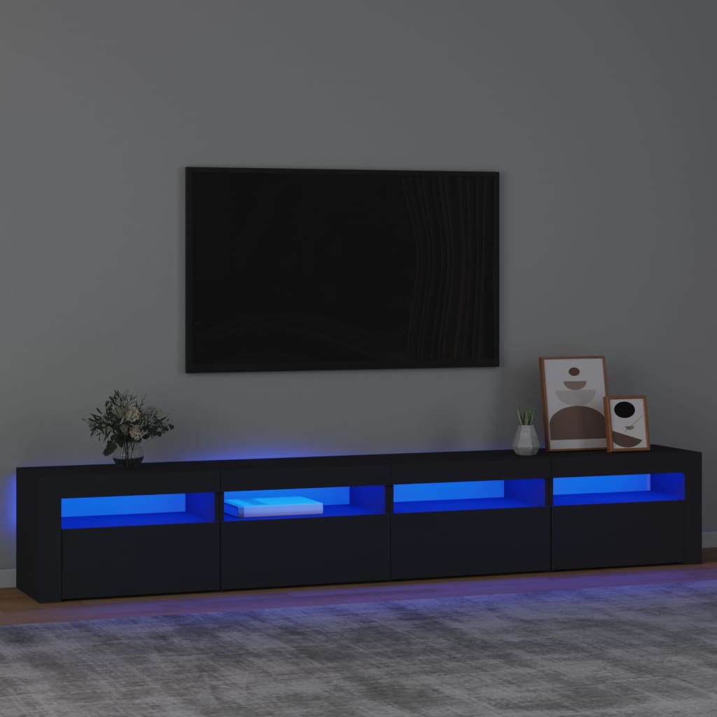 Έπιπλο Τηλεόρασης με LED Μαύρο 240x35x40 εκ. - Pakobazaar