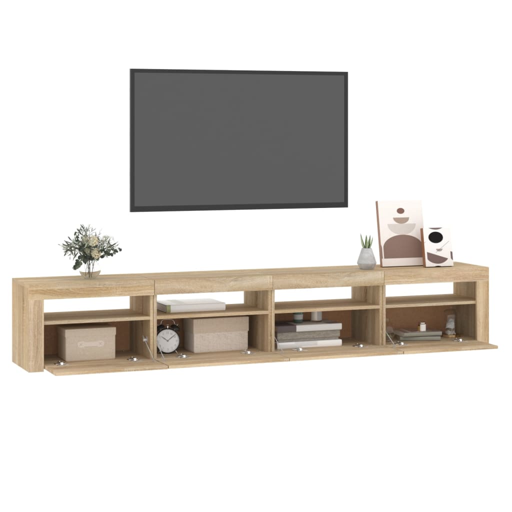 Έπιπλο Τηλεόρασης με LED Sonoma Δρυς 240 x 35 x 40 εκ.