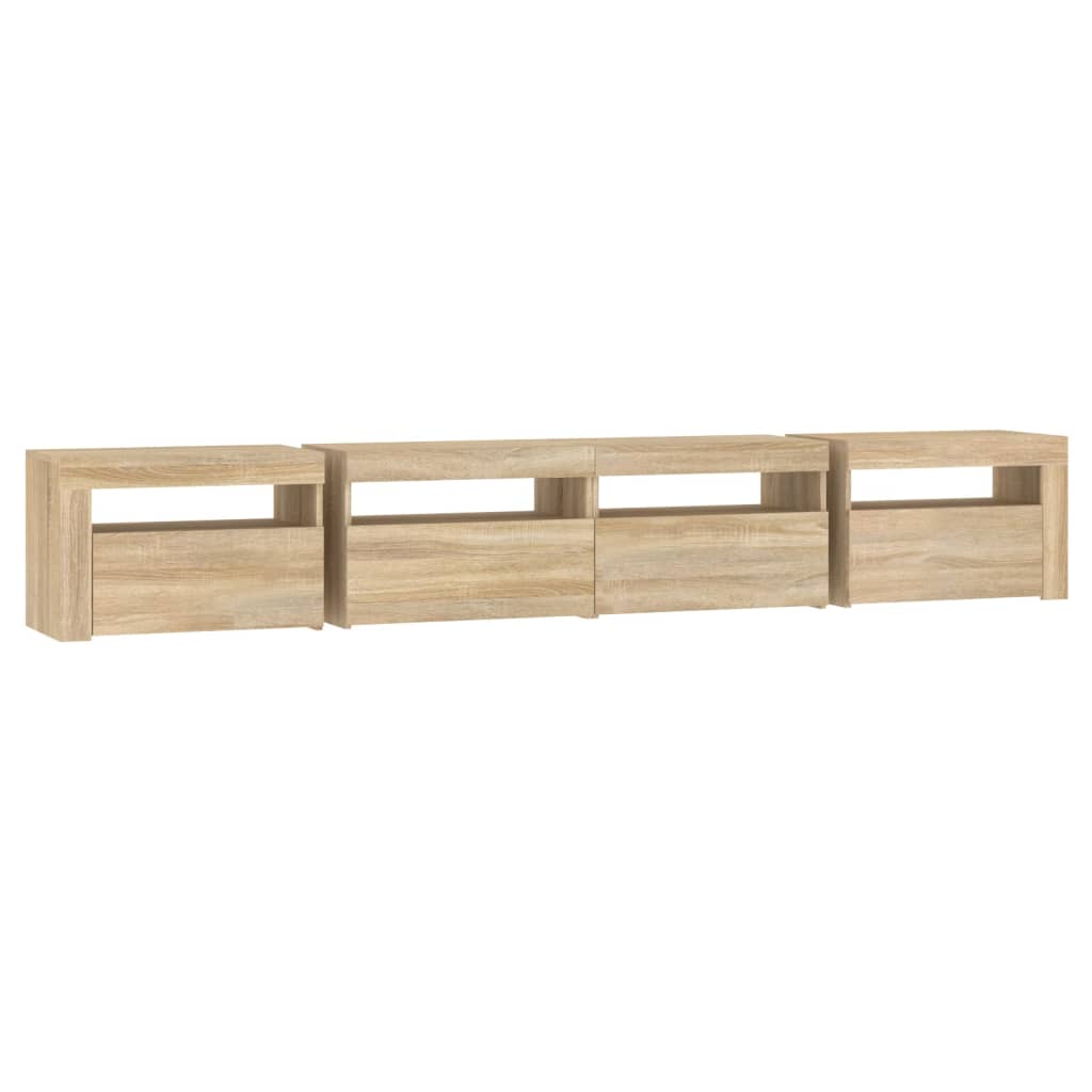 Έπιπλο Τηλεόρασης με LED Sonoma Δρυς 240 x 35 x 40 εκ.